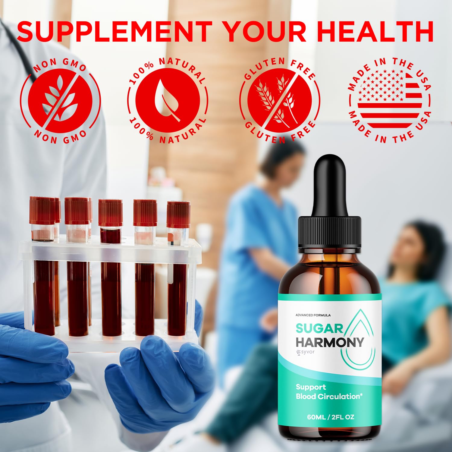(3 Pack) Sugar Harmony Drops, Official SugarHarmony Liquid Drops with All Natural Ingredients, Advanced Formula Support Supplement with Maximum Strength Premium Vitamins for Women & Men (90 Servings) - dailyvitalstore