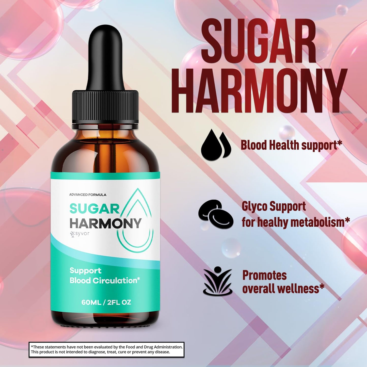 (3 Pack) Sugar Harmony Drops, Official SugarHarmony Liquid Drops with All Natural Ingredients, Advanced Formula Support Supplement with Maximum Strength Premium Vitamins for Women & Men (90 Servings) - dailyvitalstore