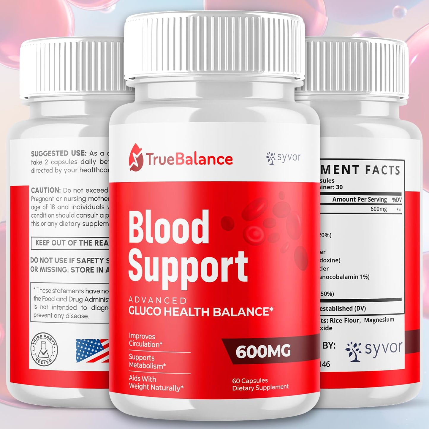 (3 Pack) True Balance Capsules, Official TrueBalance Glycogen Support Pills with All Natural Ingredients, Advanced Formula Support Supplement with Max Strength Vitamins for Women & Men (180 Capsules) - dailyvitalstore
