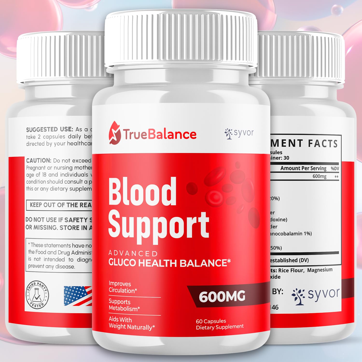 (3 Pack) True Balance Capsules, Official TrueBalance Glycogen Support Pills with All Natural Ingredients, Advanced Formula Support Supplement with Max Strength Vitamins for Women & Men (180 Capsules) - dailyvitalstore