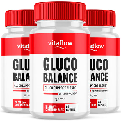 (3 Pack) Vitaflow Balance Support Supplement Capsules, Official VitaFlow Support Supplements Pills with All Natural Premium Ingredients, Vita Flow Advanced Glyco Balance for Men & Women (180 Capsules) - dailyvitalstore