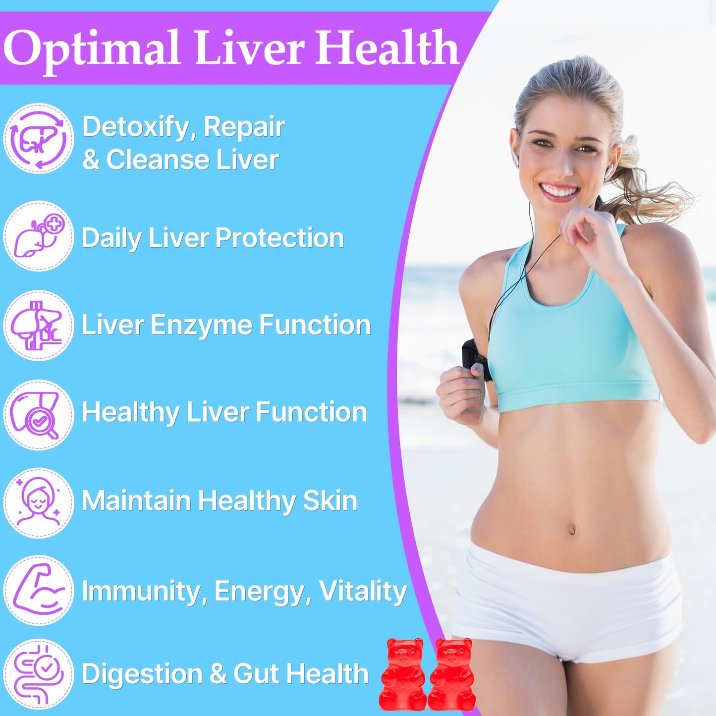 3000mg Liver Detox Repair & Cleanse Gummies | Milk Thistle 2000mg with Turmeric Dandelion Root & Artichoke for Liver Detox, Liver Support & Renew, Antioxidant, - dailyvitalstore