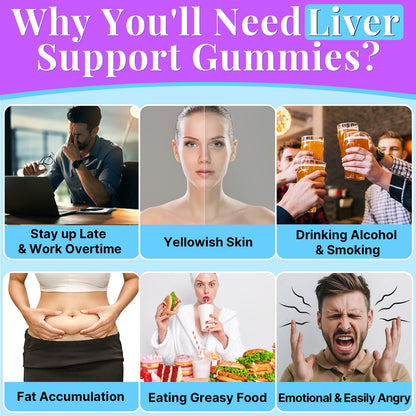 3000mg Liver Detox Repair & Cleanse Gummies | Milk Thistle 2000mg with Turmeric Dandelion Root & Artichoke for Liver Detox, Liver Support & Renew, Antioxidant, - dailyvitalstore