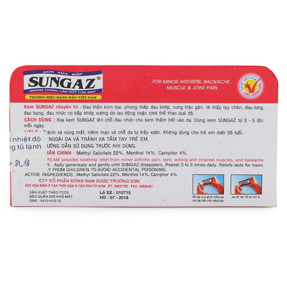 30g Vietnam Sungaz Rapid Pain Relief Yamano Relieve Pain Balm Analgesic Cream Rheumatoid Arthritis Bone Spurs Frozen Shoulde - dailyvitalstore