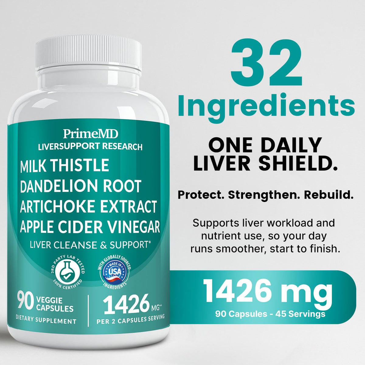 32-in-1 Liver Support with Milk Thistle Supplement – Liver Detox with Silymarin, Artichoke Extract & Beetroot Powder – Comprehensive Wellness Formula for Liver Cleanse - dailyvitalstore