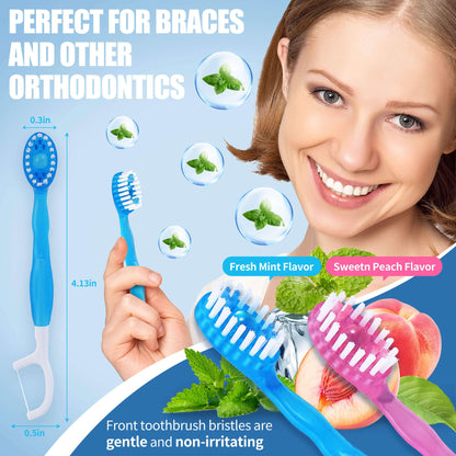 36 Pack Mini Disposable Toothbrushes – 5-in-1 Prepasted Travel Toothbrush with Toothpaste Floss & Pick for Hotel Camping Flight Car Guest Use - dailyvitalstore