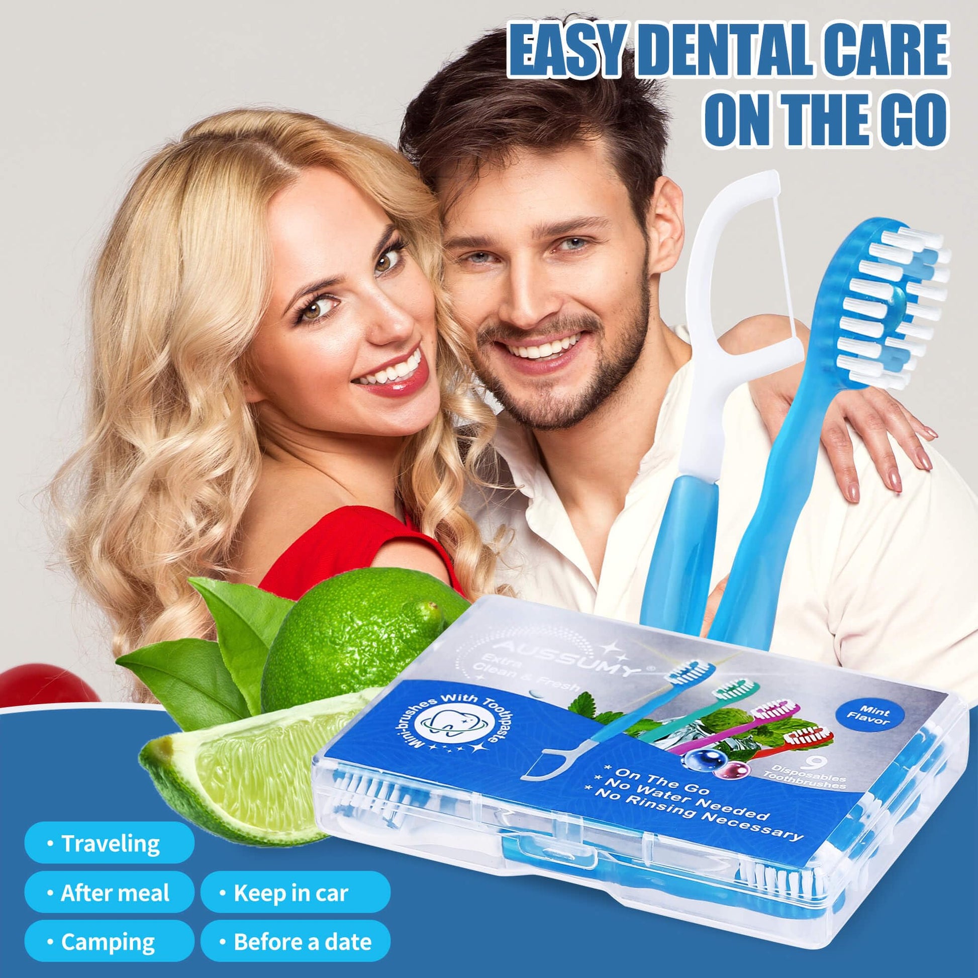 36 Pack Mini Disposable Toothbrushes – 5-in-1 Prepasted Travel Toothbrush with Toothpaste Floss & Pick for Hotel Camping Flight Car Guest Use - dailyvitalstore