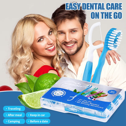 36 Pack Mini Disposable Toothbrushes – 5-in-1 Prepasted Travel Toothbrush with Toothpaste Floss & Pick for Hotel Camping Flight Car Guest Use - dailyvitalstore