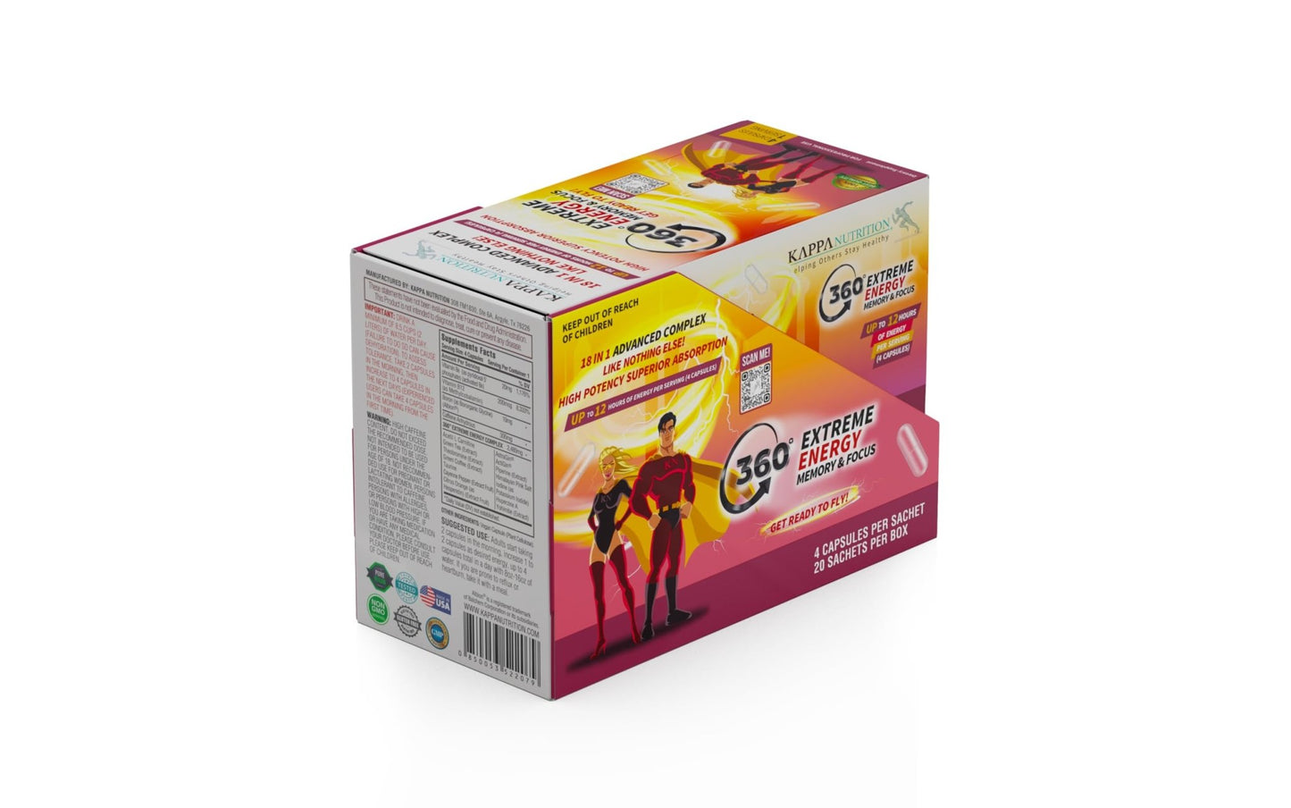 360 Extreme Energy, Memory & Focus (1 Display 20 Sachets (4 Capsules ea) - dailyvitalstore