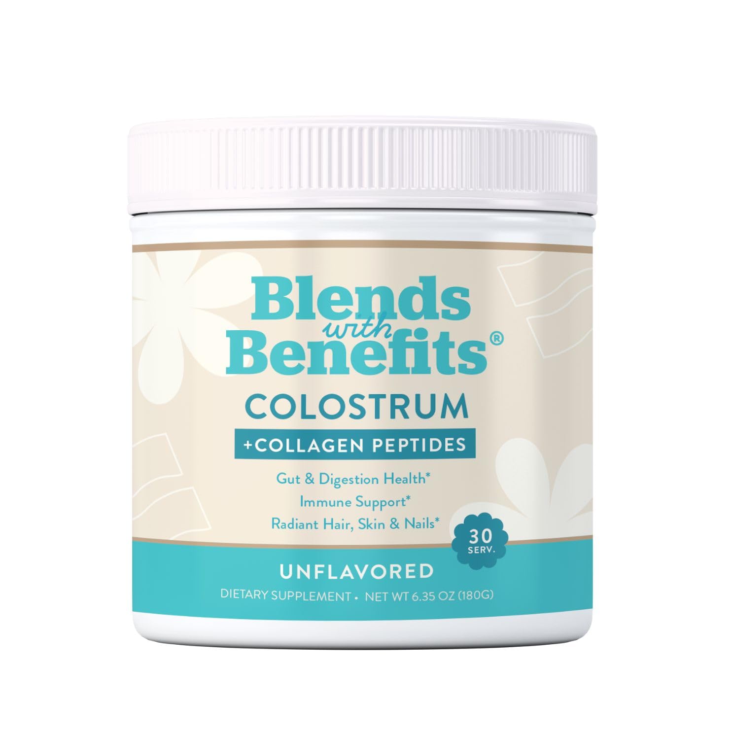 360 Nutrition Blends with Benefits Bovine Colostrum + Collagen Peptides Powder for Gut Health, Hair & Skin Beauty, Immune Support | Grass-Fed, No Added Sugar, Unflavored 6 oz - dailyvitalstore