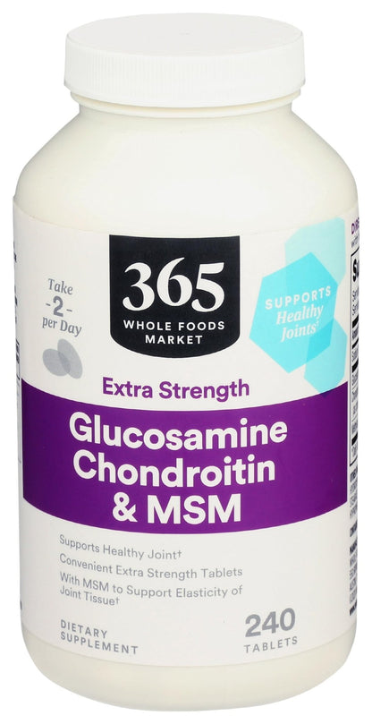 365 by Whole Foods Market, Glucosamine Chondroitin X Strength MSM, 240 Tablets - dailyvitalstore