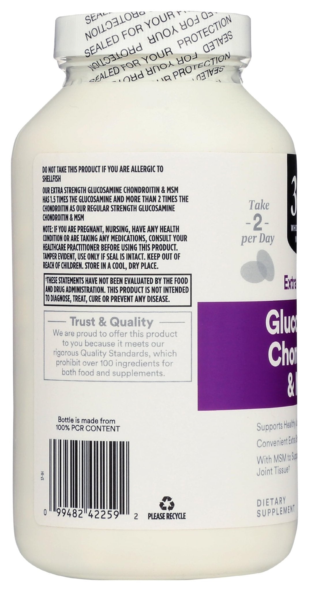 365 by Whole Foods Market, Glucosamine Chondroitin X Strength MSM, 240 Tablets - dailyvitalstore