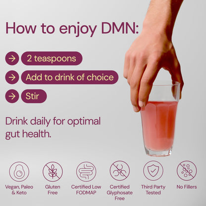 38TERA DMN (Daily Microbiome Nutrition), 6 Oz, Plant-Based Fiber Powder with 3 Different Prebiotics, Helps Digestive & Gut Health, Low FODMAP Supplement, Vegan, Wild Berry Flavor, 30 Servings - dailyvitalstore