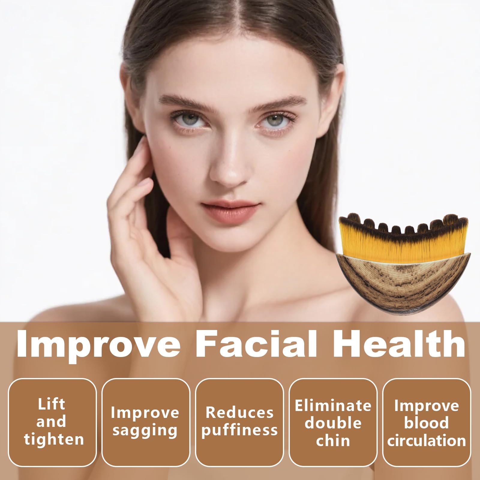 3PCS Lymphatic Contour Face Brush, Lymphatic Brush, Lymphatic Drainage Massager for Face, Chin & Jawline Sculpting,Ergonomically Designed to Fit The Skin Precisely - dailyvitalstore