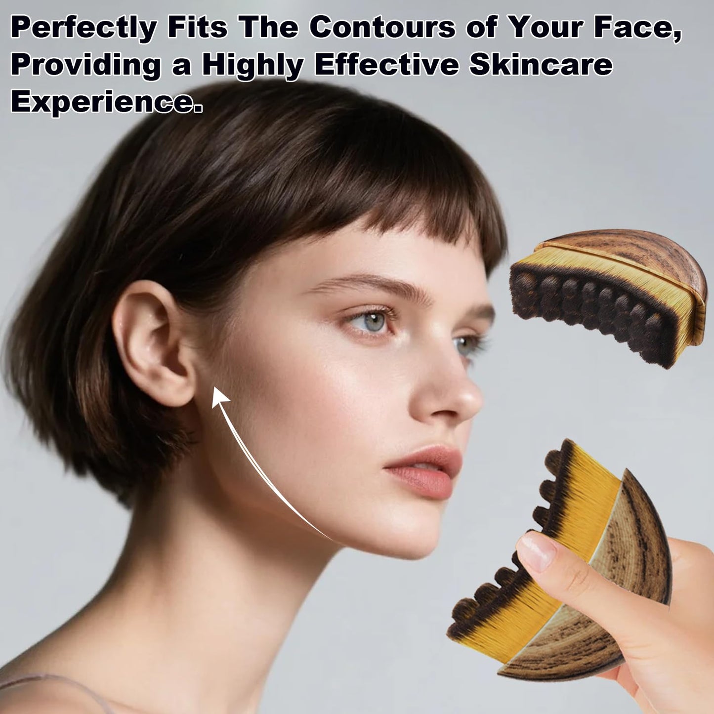 3PCS Lymphatic Contour Face Brush, Lymphatic Brush, Lymphatic Drainage Massager for Face, Chin & Jawline Sculpting,Ergonomically Designed to Fit The Skin Precisely - dailyvitalstore