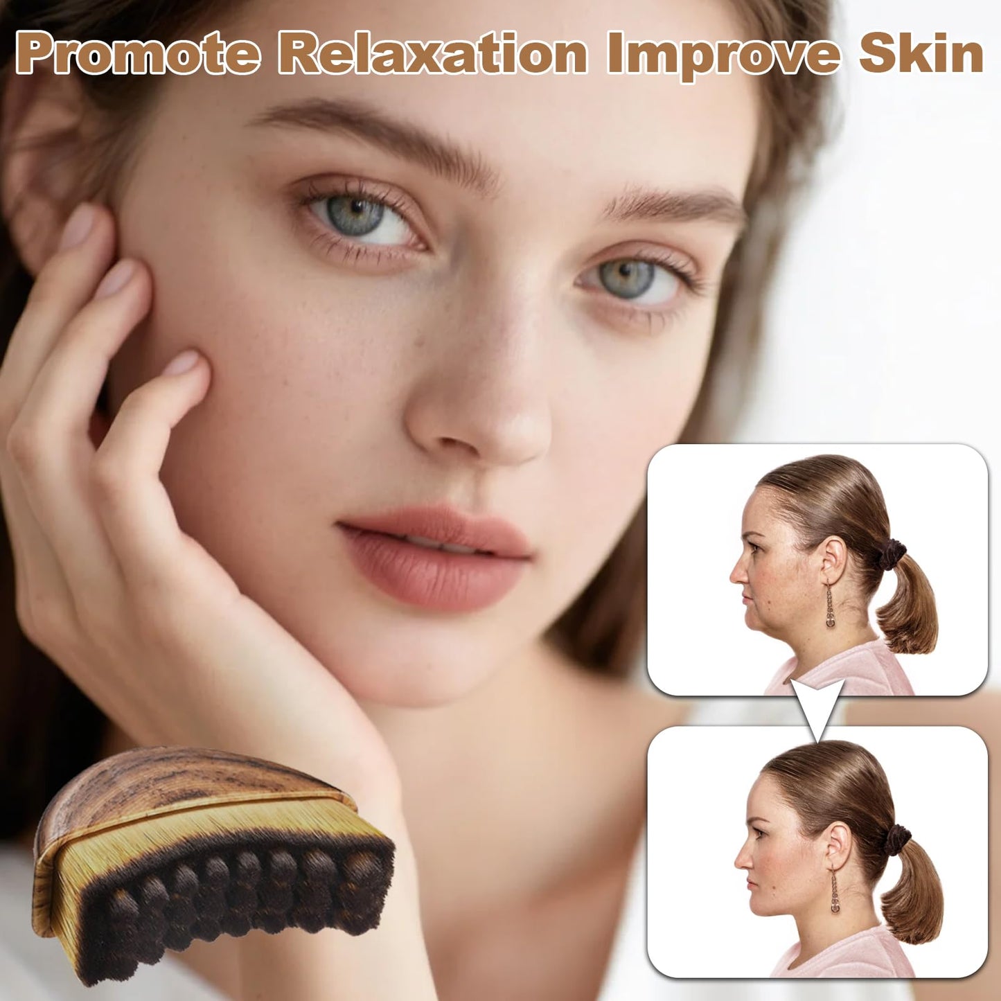 3PCS Lymphatic Contour Face Brush, Lymphatic Brush, Lymphatic Drainage Massager for Face, Chin & Jawline Sculpting,Ergonomically Designed to Fit The Skin Precisely - dailyvitalstore