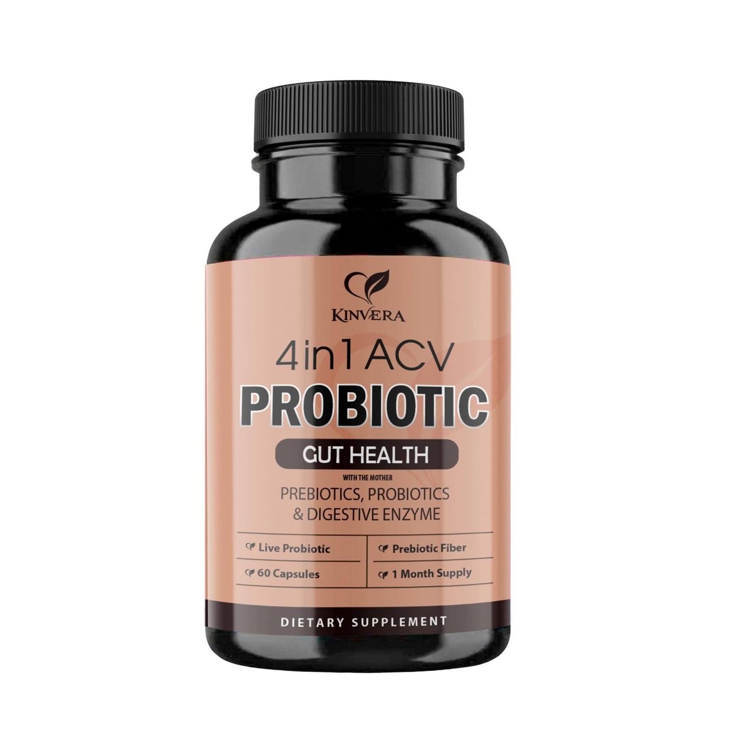 4-in-1 ACV Gut Formula – Apple Cider Vinegar, Prebiotics & Probiotics, Digestive Enzymes – Immune & Complete Digestion – 60 Veggie Capsules - dailyvitalstore