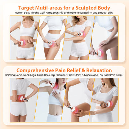 4-in-1 Body Sculpting Machine - Lymphatic Drainage Massager - Anit Cellulite Massage Tool Help Reduce Stretch Marks & Cellulite & Fat, Pain Relife Devices for Body (Belly, Legs, Arms, Butt, Low Back) - dailyvitalstore