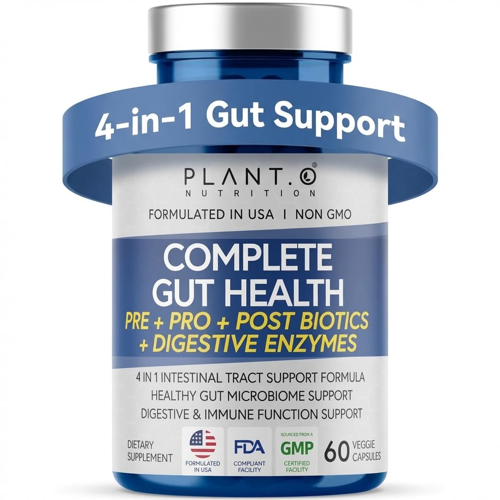 4-in-1 Gut Health Support – Prebiotics + Probiotics + Postbiotics + Digestive Enzymes – DE111 Spore Probiotic for Digestive Support & Bloating - dailyvitalstore