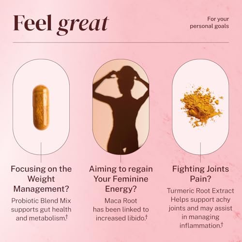 Menopause Daily Support (90 Capsules) + Lulutox Peach Herbal Tea 3-Pack (84 Servings) | Women’s Wellness Bundle for Daily Routine