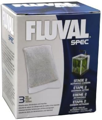Fluval Spec/Evo/Flex Activated Carbon, Replacement Aquarium Filter Media, 3-Pack, A1377 | Replacement Aquarium Filter Media