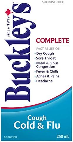 BUCKLEY'S Complete Cough Cold and Flu 250ML Bottle 2 Pack Fast Relief of Dry Cough, Sore Throat, Fever & Chills