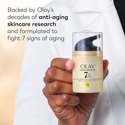 OLAY Total Effects 7-in-1 Anti-Aging Face Moisturizer with SPF 15, Fragrance-Free 1.7 oz