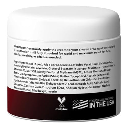 Medical Miracles Hemp Cream - Ideal for Hips, Joints, Neck, Back, Elbows, Fingers, Hands, and Knees (1000mg) Now NEW 4OZ Size Medical MiraclesBuy Supplements Australia