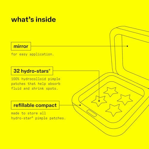 Starface Hydro-Star Pimple Patches + Big Yellow Compact, Clinically Proven Spot Shrinking in 6 Hours, Absorb Fluid and Reduce Redness, Hydrocolloid, Vegan and Cruelty-Free Skincare (32 Count) Starface WorldBuy Supplements Australia
