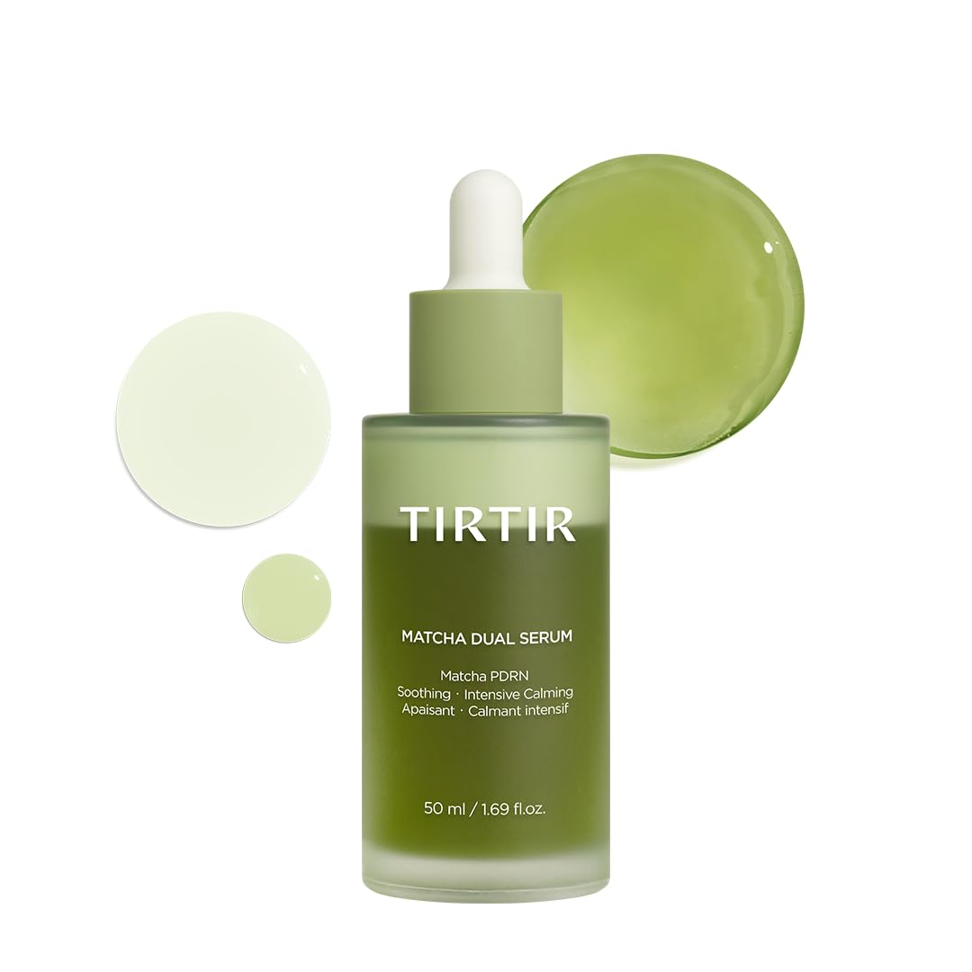 TIRTIR Matcha Dual PDRN Serum | Irritated Red Skin Relief & Glass Skin Glow with 20,000ppm Vegan Matcha PDRN, 5% Niacinamide, Hydrating Non-Sticky Korean Face Serum