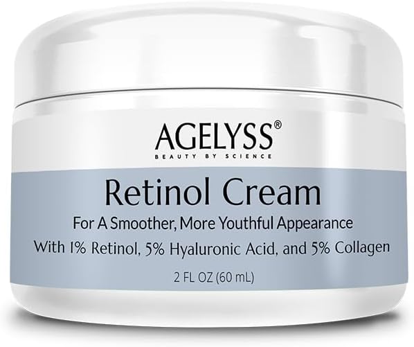 Agelyss Retinol Face Cream - 1% Retinol - Collagen, Hyaluronic Acid - 2 Fl Oz - 60mL - Pack of 1