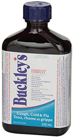 BUCKLEY'S Complete Cough Cold and Flu 250ML Bottle 2 Pack Fast Relief of Dry Cough, Sore Throat, Fever & Chills