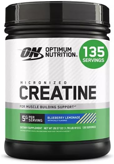 Optimum Micronized Creatine Monohydrate Powder, Blueberry Lemonade Creatine, 135 Servings,5 Grams Per Serving