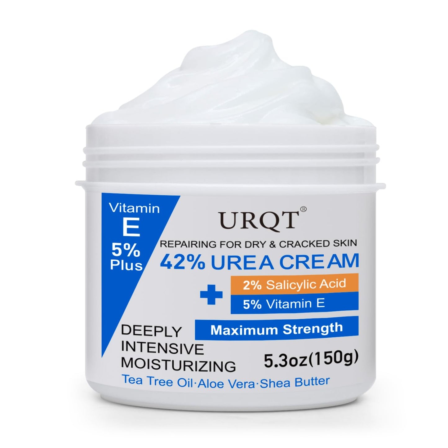 42% Urea Cream for Dry & Cracked Skin - Foot & Hand Cream with 2% Salicylic Acid, 5% Vitamin E, Tea Tree Oil, Aloe Vera, Shea Butter - Moisturizer & Skin Repair Cream for Feet Maximum Strength - dailyvitalstore