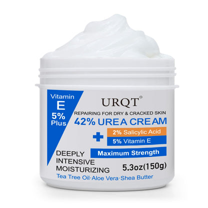 42% Urea Cream for Dry & Cracked Skin - Foot & Hand Cream with 2% Salicylic Acid, 5% Vitamin E, Tea Tree Oil, Aloe Vera, Shea Butter - Moisturizer & Skin Repair Cream for Feet Maximum Strength - dailyvitalstore