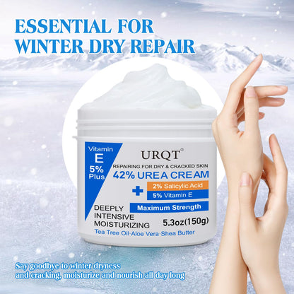 42% Urea Cream for Dry & Cracked Skin - Foot & Hand Cream with 2% Salicylic Acid, 5% Vitamin E, Tea Tree Oil, Aloe Vera, Shea Butter - Moisturizer & Skin Repair Cream for Feet Maximum Strength - dailyvitalstore