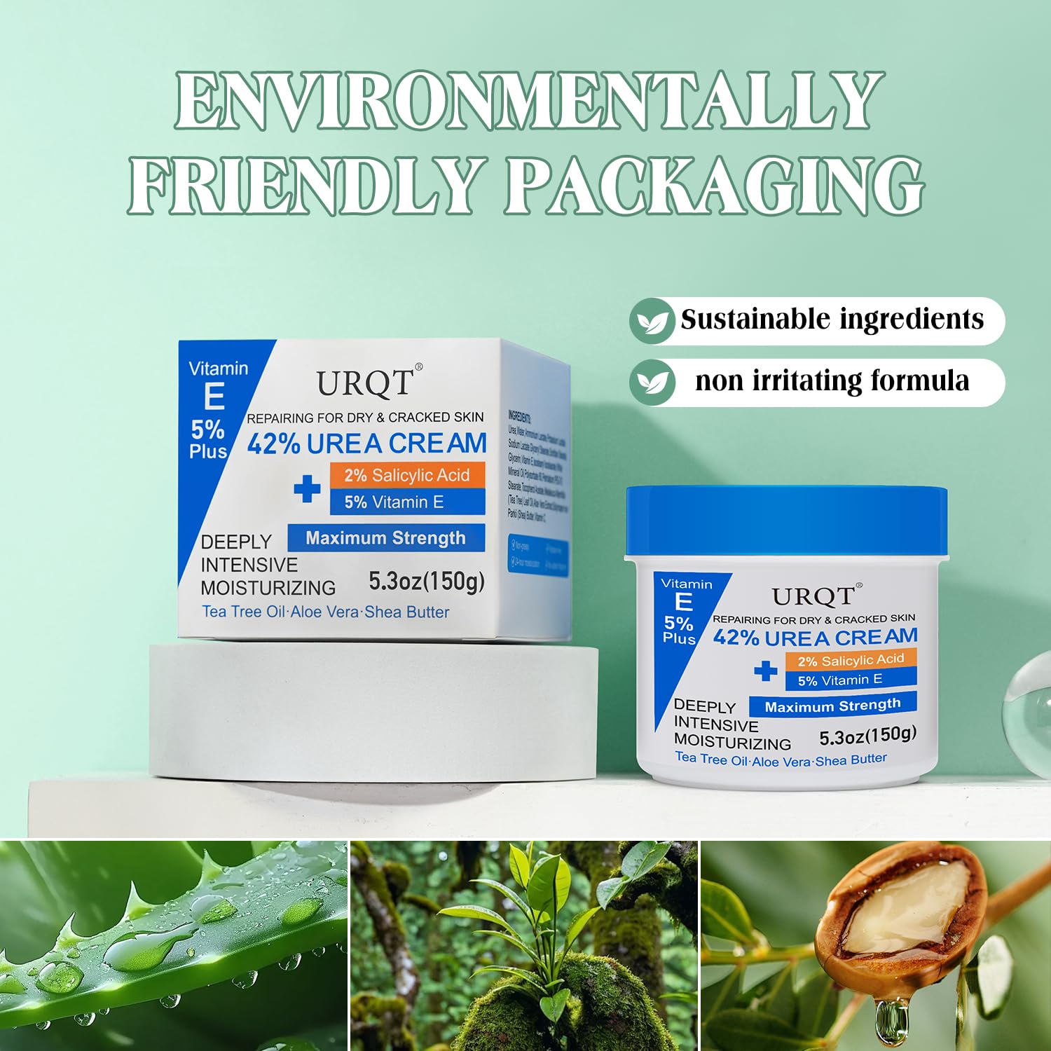 42% Urea Cream for Dry & Cracked Skin - Foot & Hand Cream with 2% Salicylic Acid, 5% Vitamin E, Tea Tree Oil, Aloe Vera, Shea Butter - Moisturizer & Skin Repair Cream for Feet Maximum Strength - dailyvitalstore