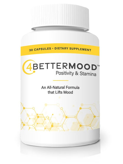 4BETTERMOOD Positivity & Stamina Capsule (30ct) Premium Mood Supplement - Enhance Mood & Promote Emotional Balance - Rhodiola, L-Theanine. Bocopa monnnieri, Velvet Bean, Skull Cap & Ashwaganda. - dailyvitalstore