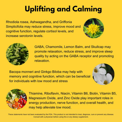 4BETTERMOOD Positivity & Stamina Capsule (30ct) Premium Mood Supplement - Enhance Mood & Promote Emotional Balance - Rhodiola, L-Theanine. Bocopa monnnieri, Velvet Bean, Skull Cap & Ashwaganda. - dailyvitalstore