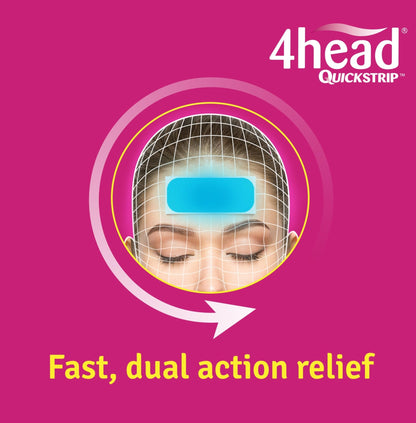 4Head Quickstrip Headache and Migraine Relief Strips - Pack of 4 - dailyvitalstore