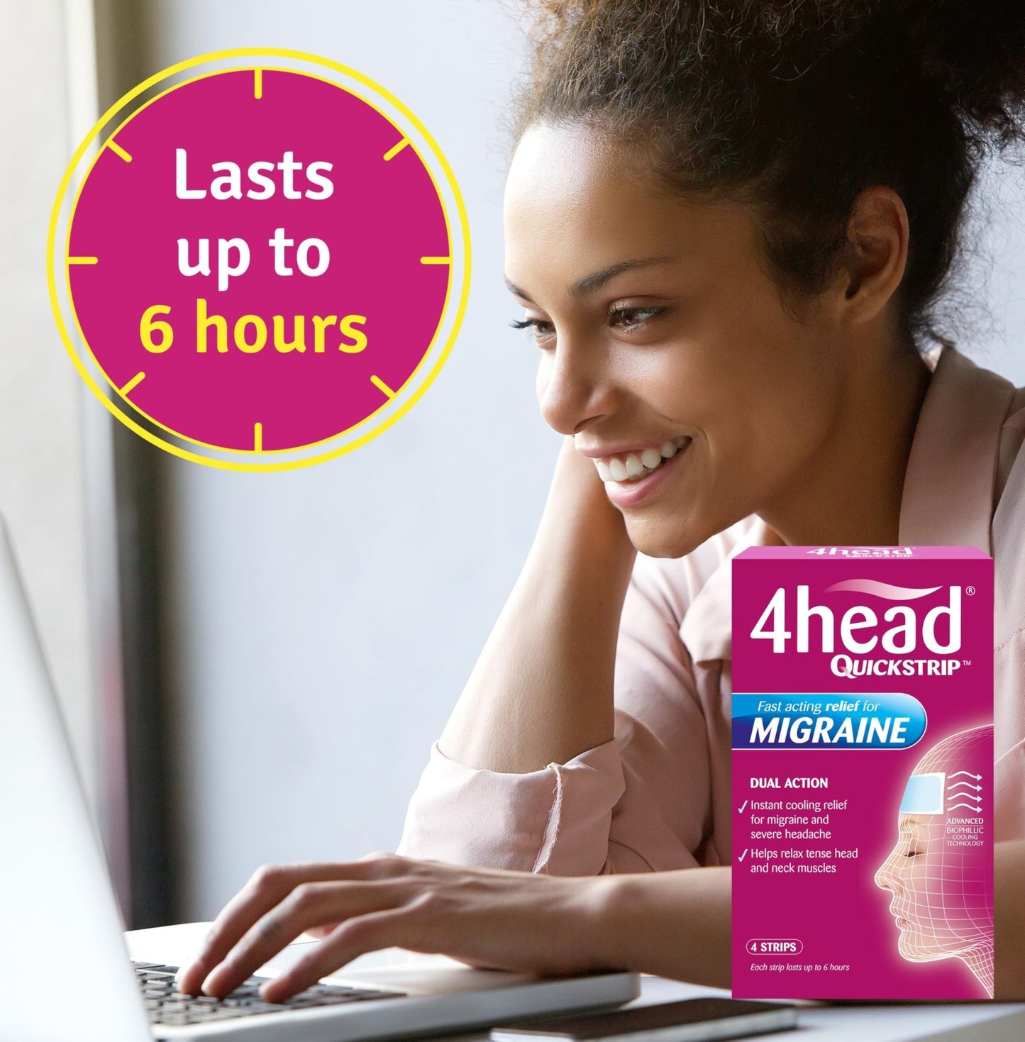 4Head Quickstrip Headache and Migraine Relief Strips - Pack of 4 - dailyvitalstore