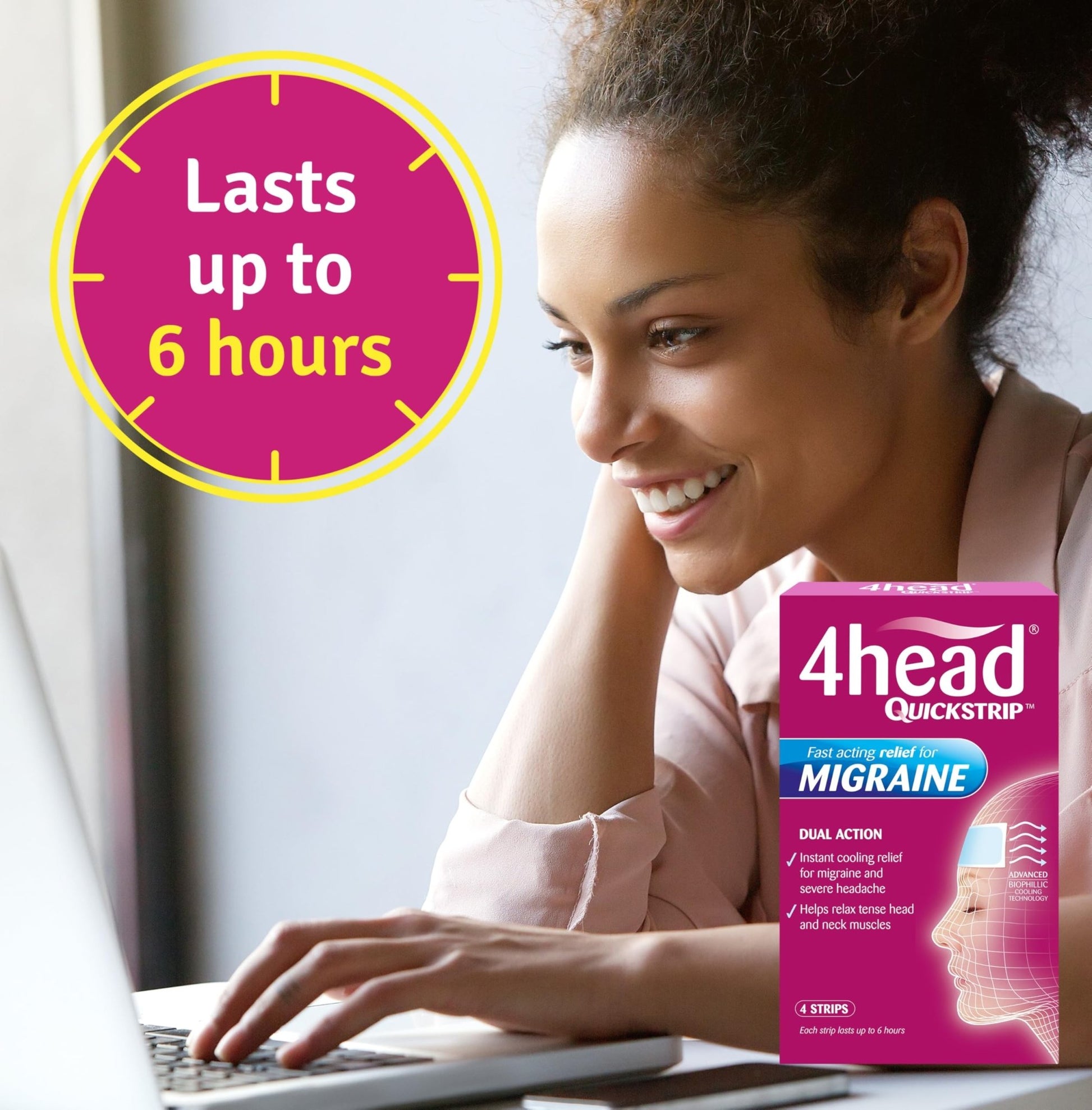 4Head Quickstrip Headache and Migraine Relief Strips - Pack of 4 - dailyvitalstore