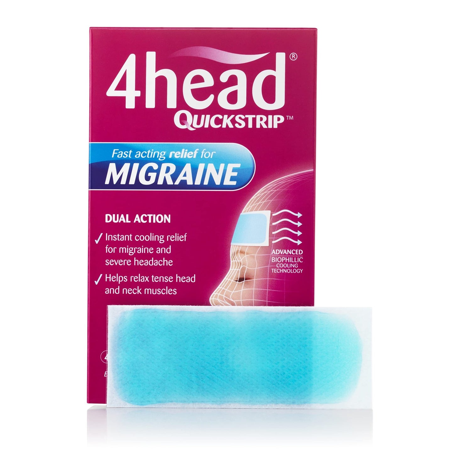 4Head Quickstrip Headache and Migraine Relief Strips - Pack of 4 - dailyvitalstore