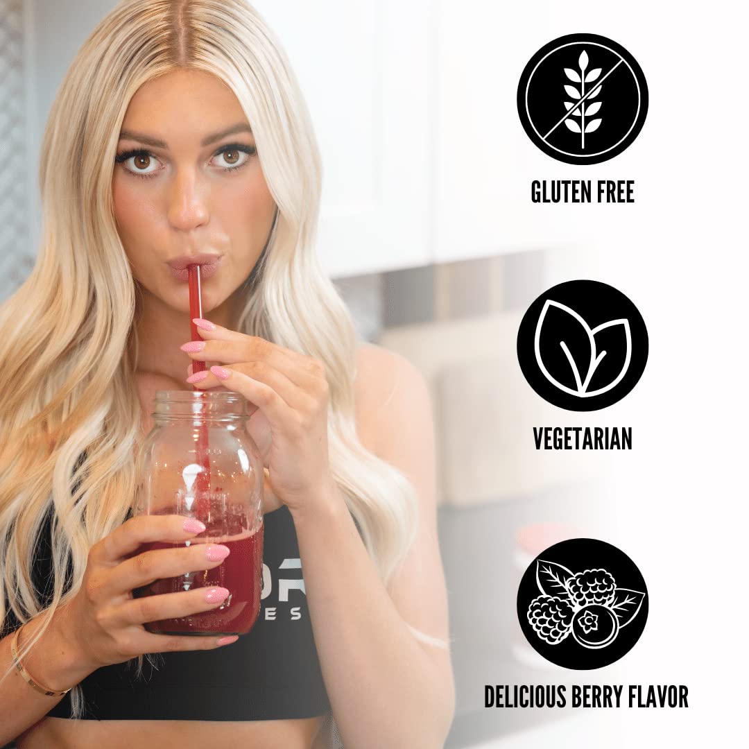 4KOR Fitness Power Reds & Greens: an Energizing Greens Drink Made up of Antioxidant-Rich Superfoods, Gluten-Free and Vegetarian, 30 Servings (1 Bottle) - dailyvitalstore