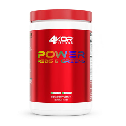 4KOR Fitness Power Reds & Greens: an Energizing Greens Drink Made up of Antioxidant-Rich Superfoods, Gluten-Free and Vegetarian, 30 Servings (1 Bottle) - dailyvitalstore