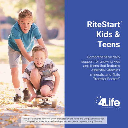 4Life RiteStart Kids and Teens- Apple, Orange Flavors, 22 Essential Vitamins, Minerals, Immune System and Brain Support Ages 2+ - 120 Chewable Tablets - dailyvitalstore