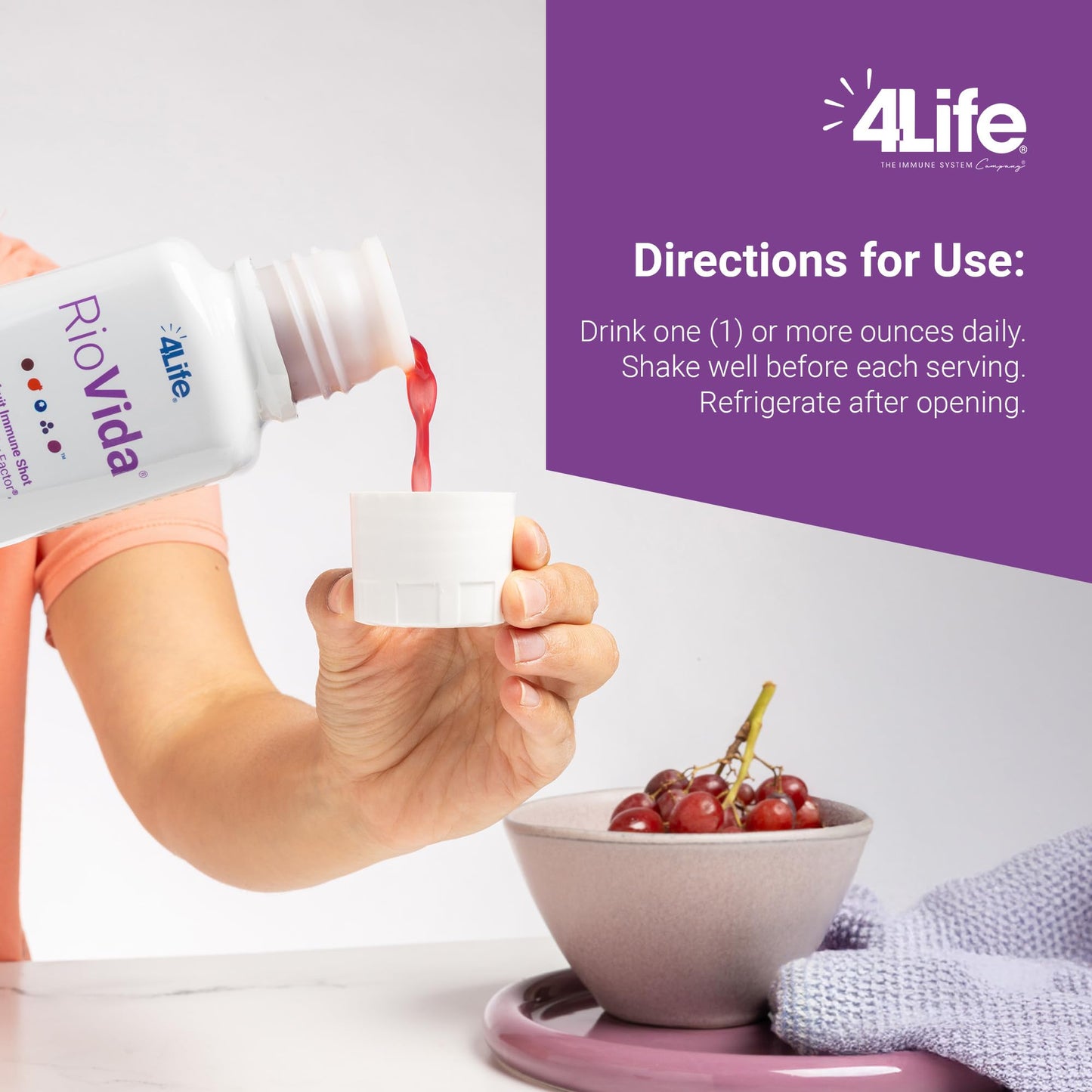 4Life Transfer Factor RioVida Tri-Factor Formula - Liquid Immune and Health Support with Vitamin C, Elderberry, Aronia Berry, Macqui, Blueberry, and Acai - Single Pack - dailyvitalstore