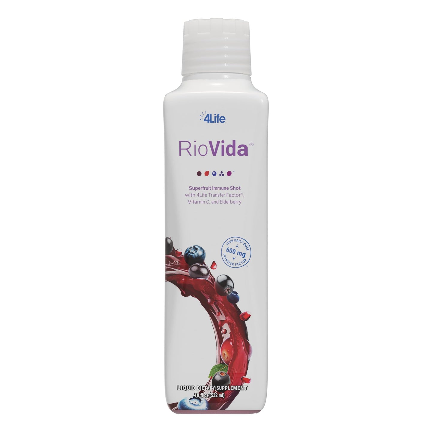 4Life Transfer Factor RioVida Tri-Factor Formula - Liquid Immune and Health Support with Vitamin C, Elderberry, Aronia Berry, Macqui, Blueberry, and Acai - Single Pack - dailyvitalstore