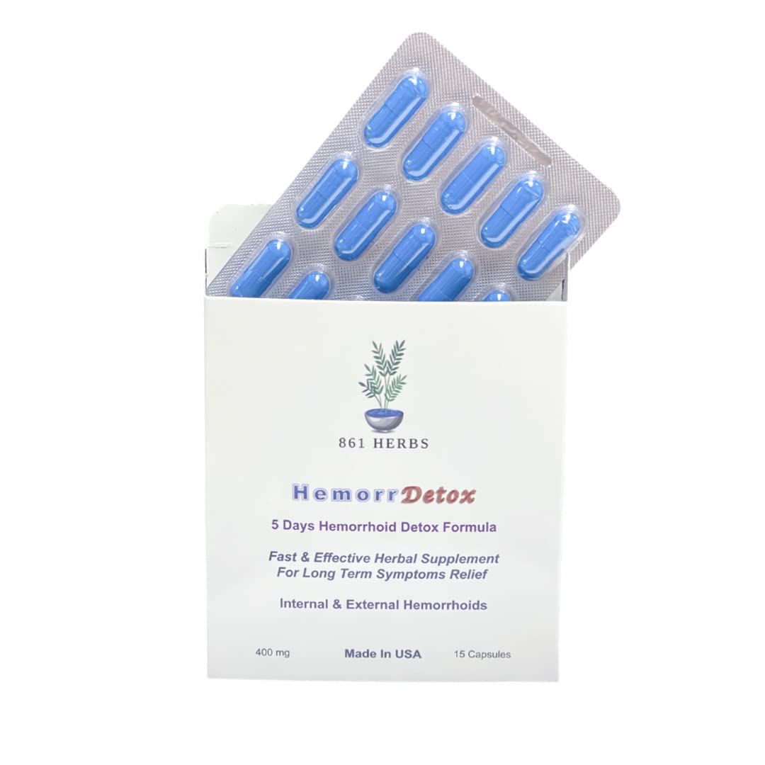 '-5-Day 15 Capsules, Fast & Long-Term Relief, Natual Herbs Formula Remedy, Address Root Causes of Hemorrhoids. - dailyvitalstore