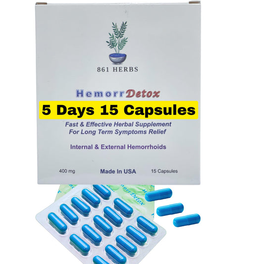 '-5-Day 15 Capsules, Fast & Long-Term Relief, Natual Herbs Formula Remedy, Address Root Causes of Hemorrhoids. - dailyvitalstore